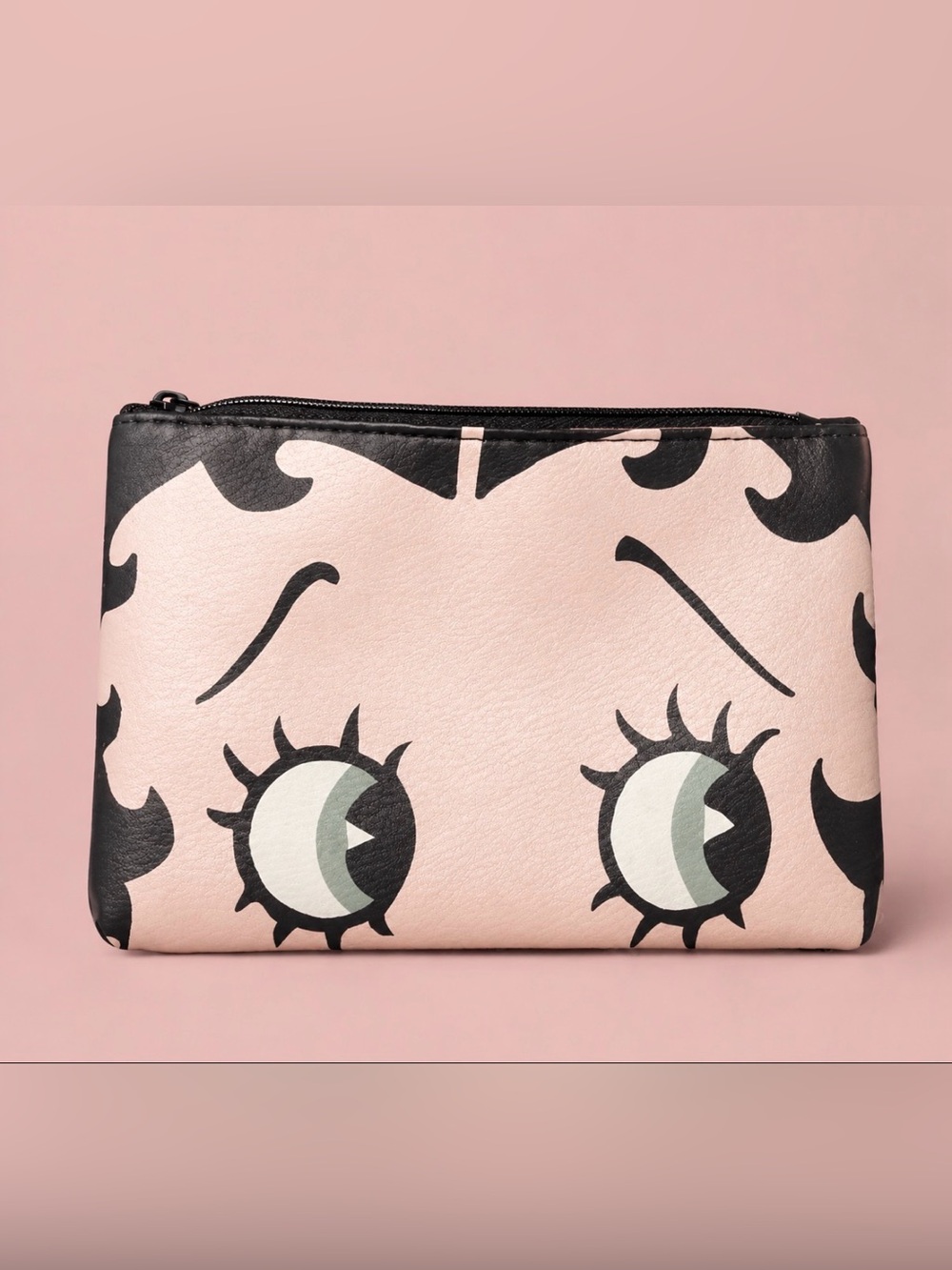 Betty Boop Pink & Black Eye Graphic Cosmetic Pouch
